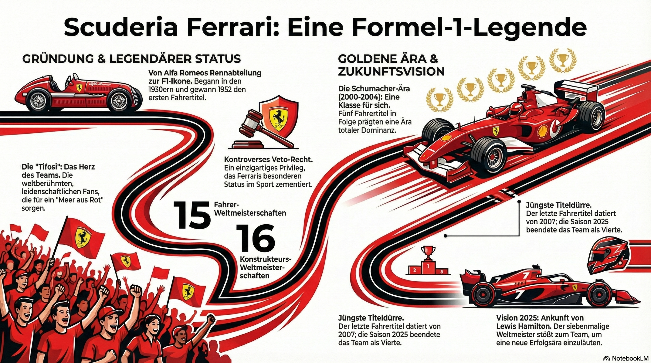 Ferrari Geschichte auf einem Blick